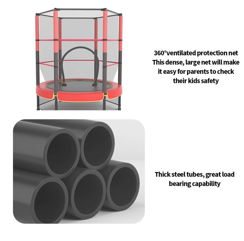 エンクロージャーネットを備えた55インチの丸いトランポリン エンクロージャーネットを備えた55インチの丸いトランポリン
