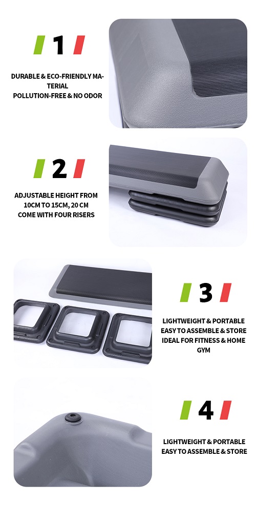 調整可能なステップボードフィットネスプラスチック安価な有酸素ステッププラットフォーム
