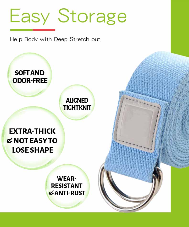 バックル付きの卸売非弾性ヨガストラップ/ストレッチバンド