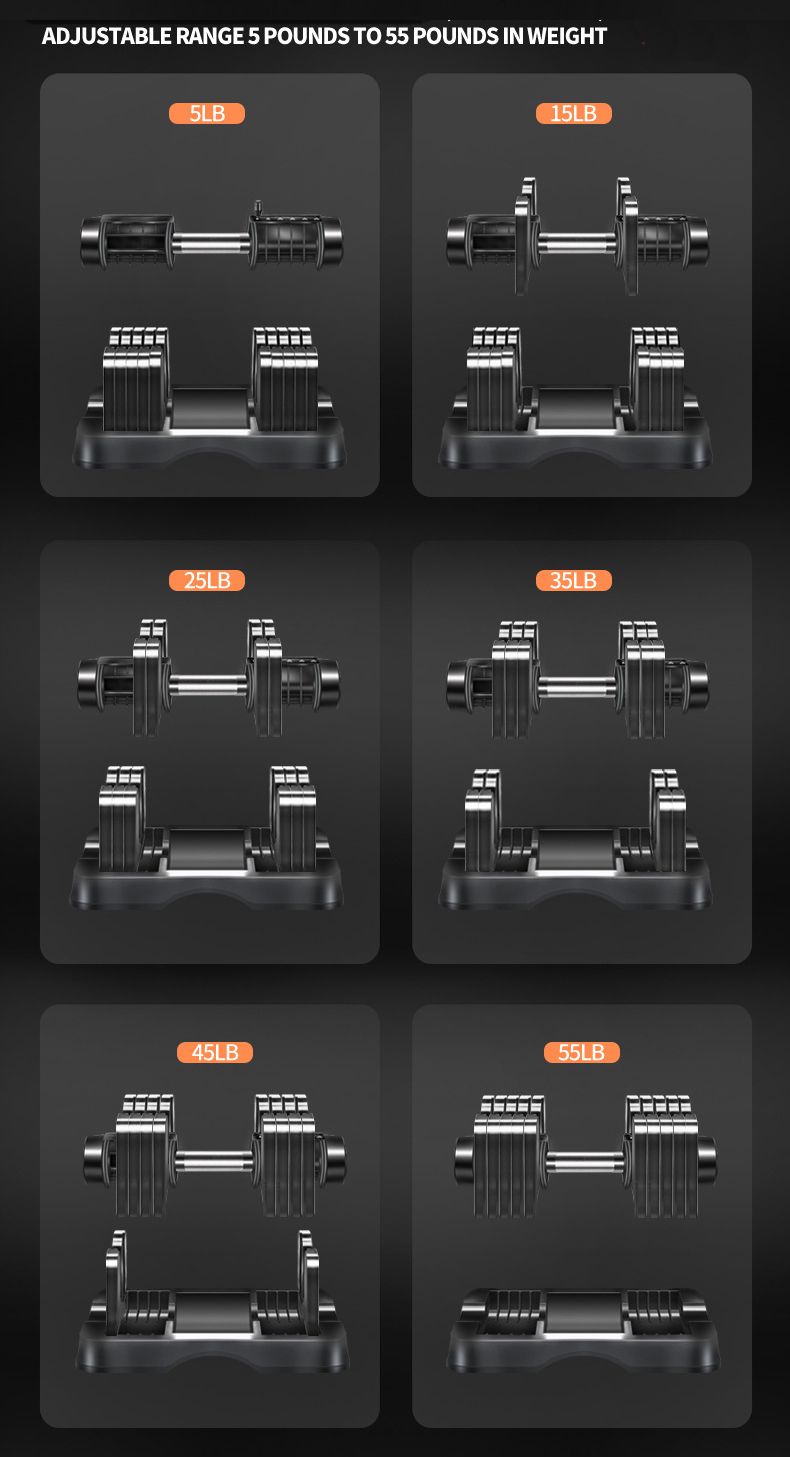 卸売55lb/25kg調整可能なダンベル