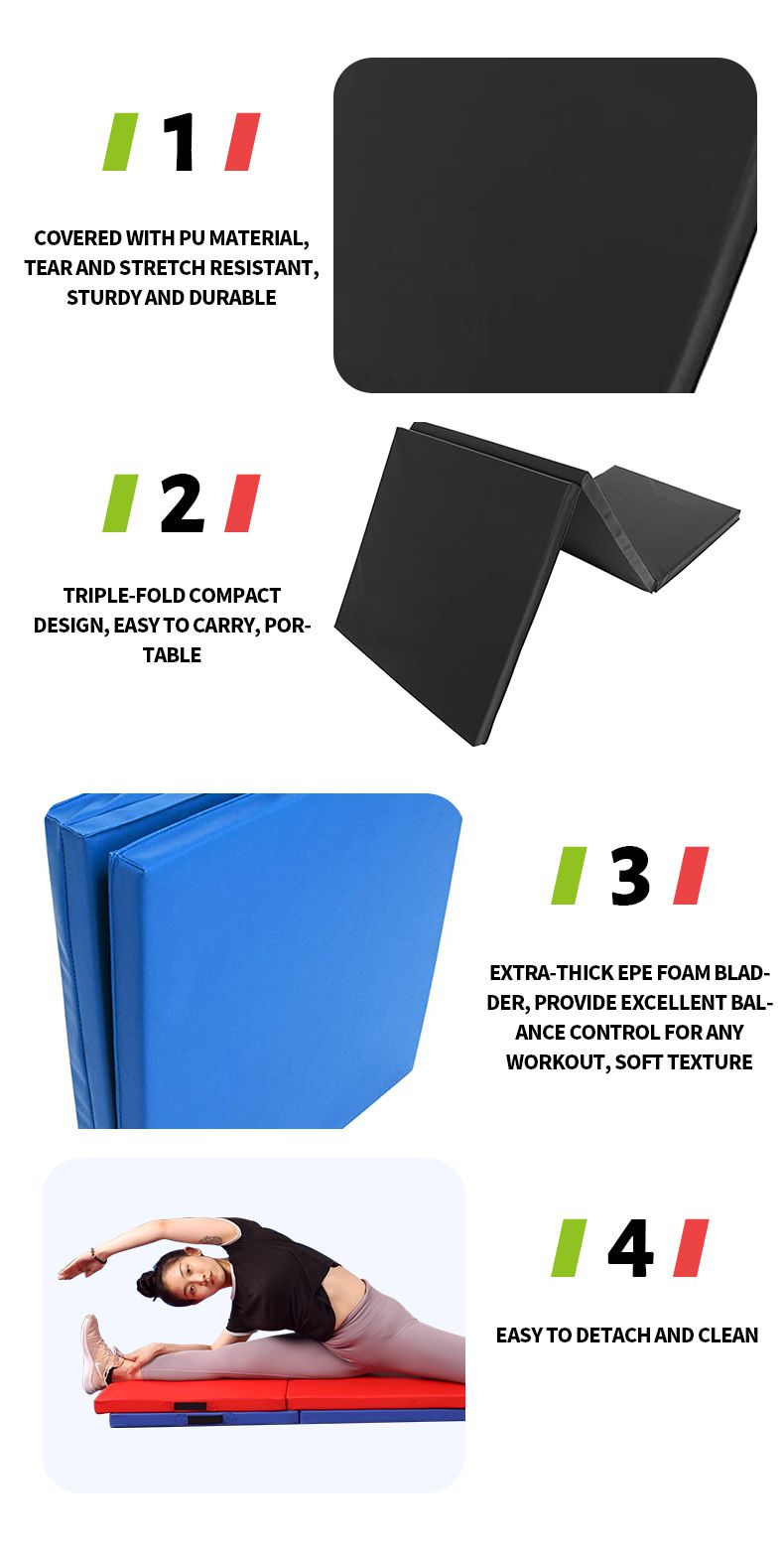 折り畳み式の肥厚した体操エクササイズマット 折り畳み式の肥厚した体操エクササイズマット