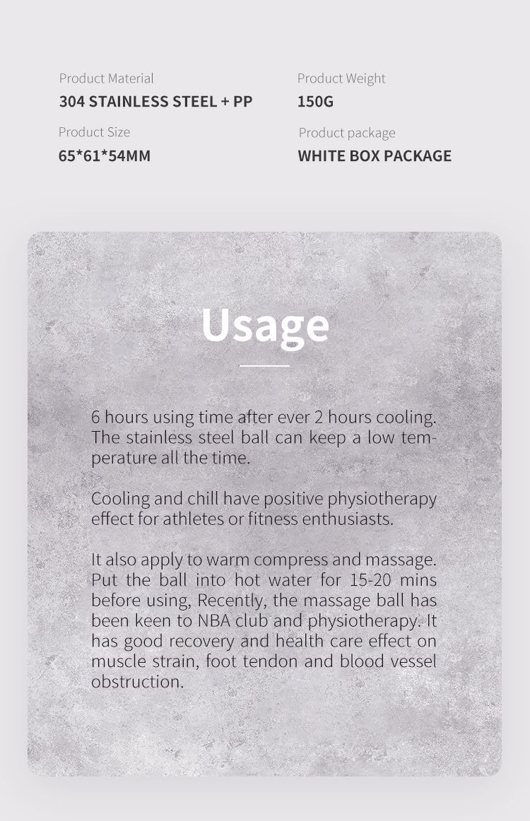 ステンレススチールコールドマニュアルマッサージローラーボール