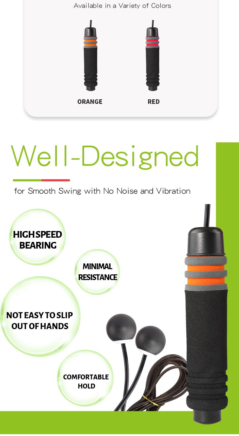 2つの重み付きブロックを備えた卸売ボールベアリングスチールワイヤージャンプロープ工場 2つの重み付きブロックを備えた卸売ボールベアリングスチールワイヤージャンプロープ工場