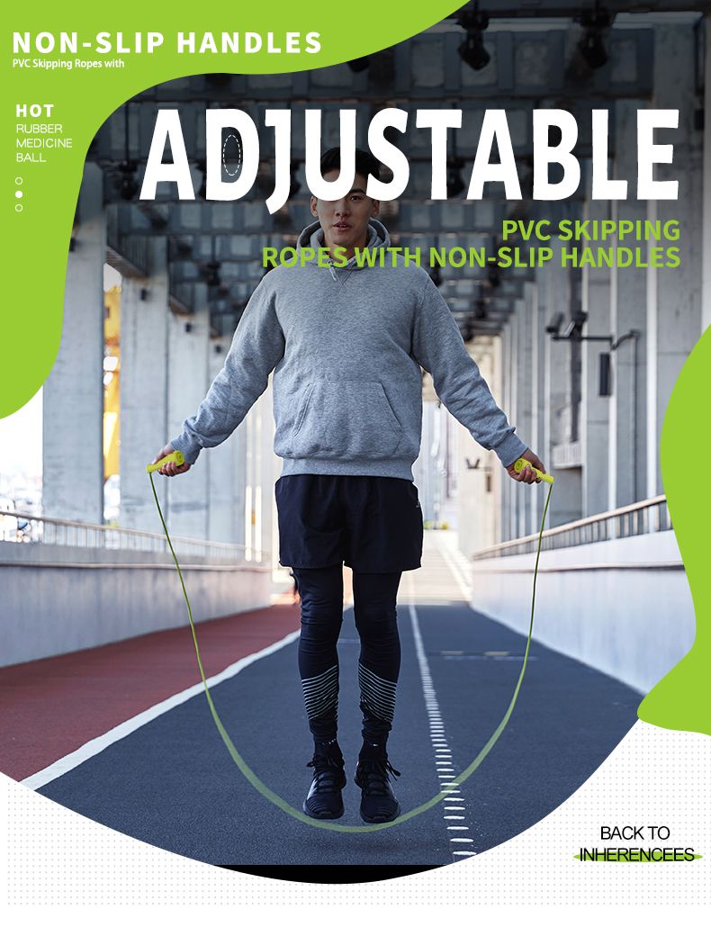 滑り止めハンドルを備えた調整可能なPVCジャンプロープ