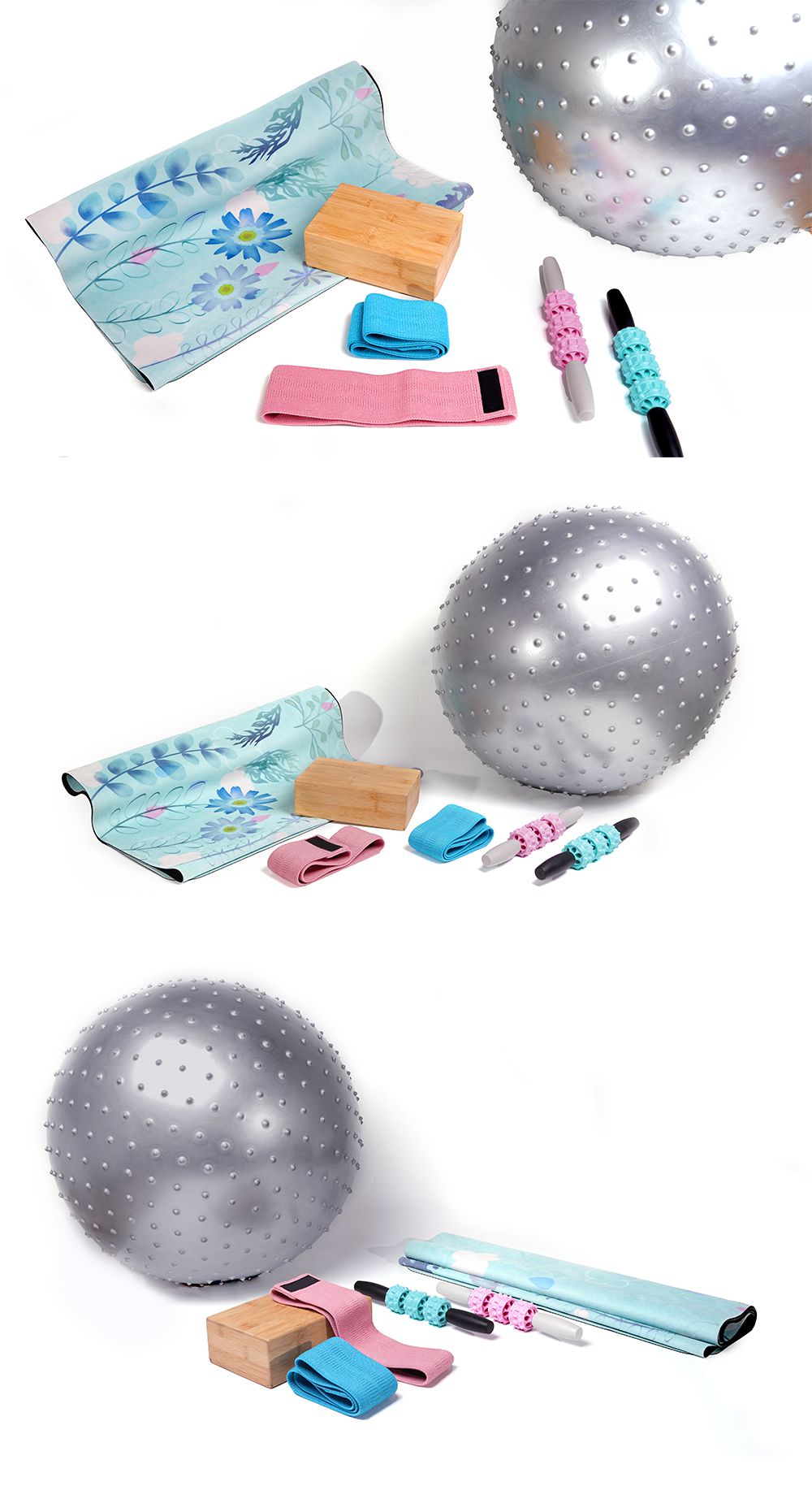 スエードヨガタオルマッサージセット