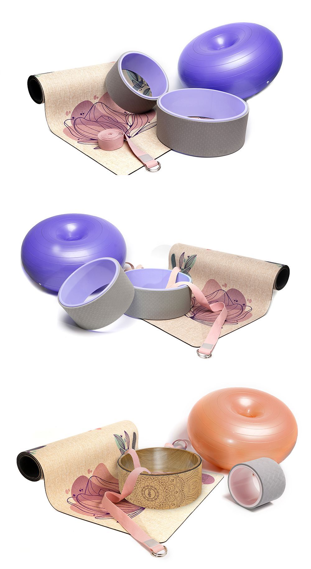 リネンヨガマットストレッチセット