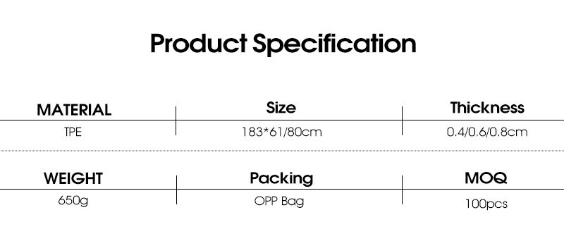 旅行用の卸売折りたたみ式薄いTPEヨガマット