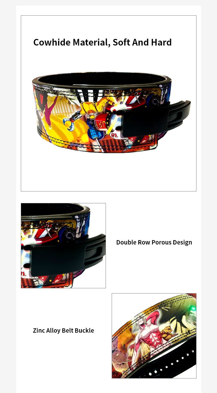 新しい到着アニメ印刷ウェイトリフティングベルト