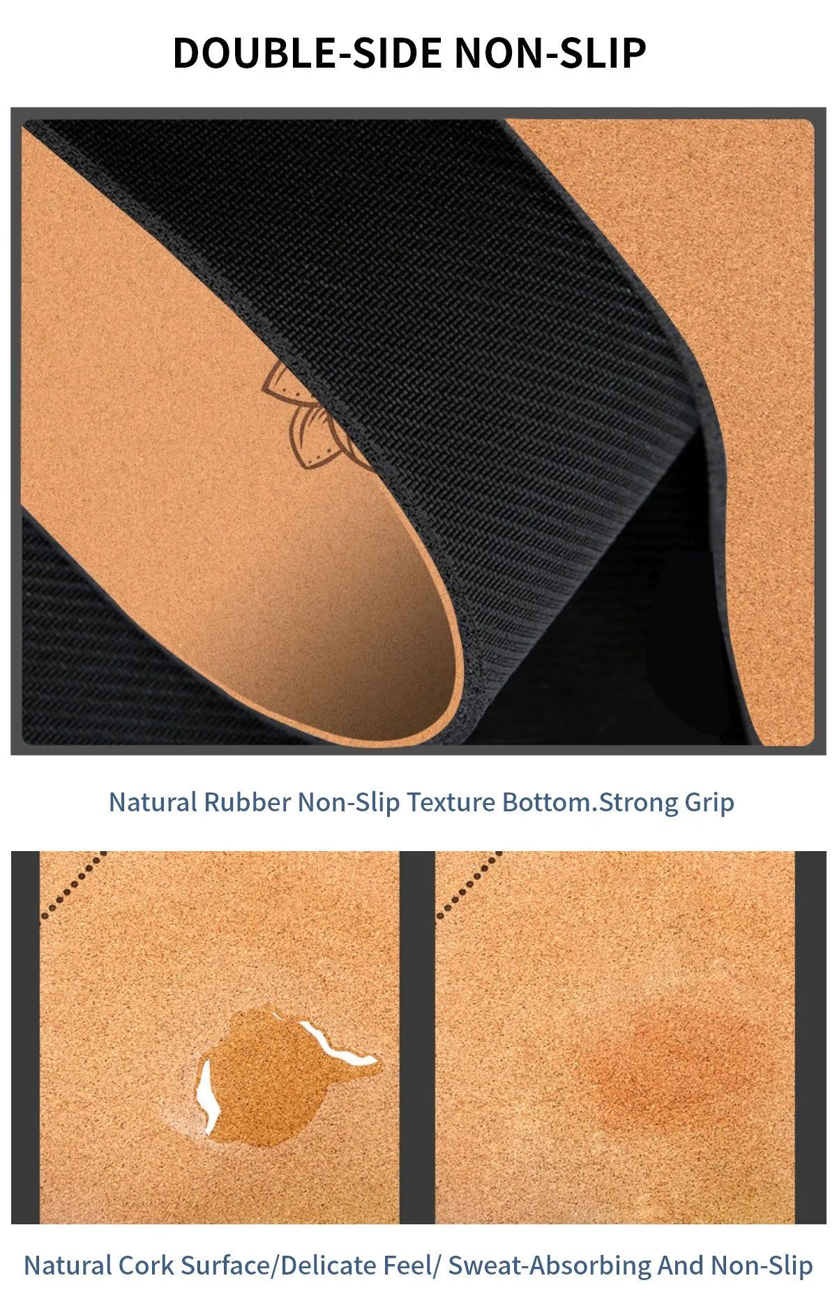 丸いコルク天然ゴムヨガマット