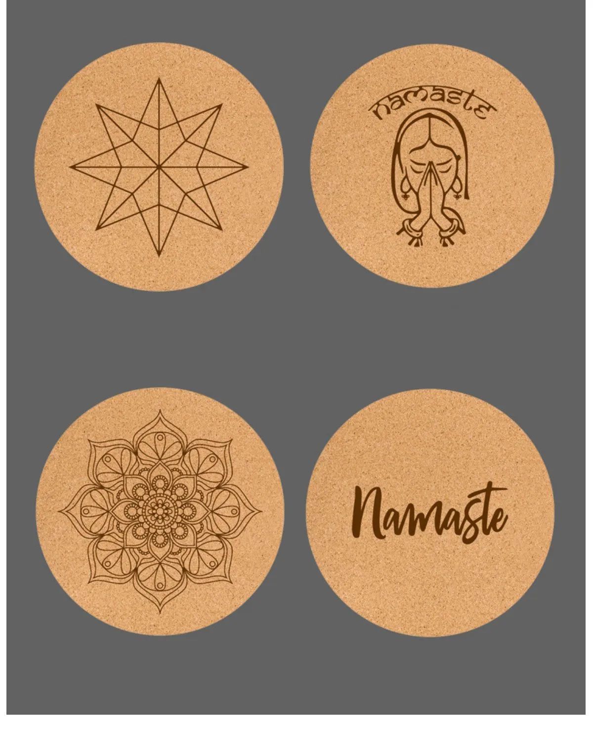 丸いコルク天然ゴムヨガマット