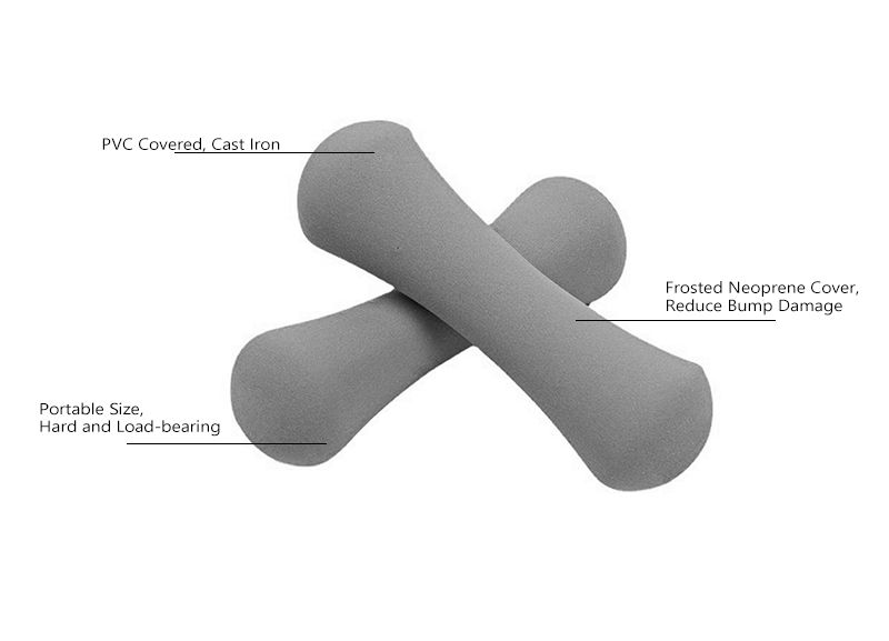 PVCコーティングされた色鋳鉄の骨の形状ダンベル女性のためのダンベル