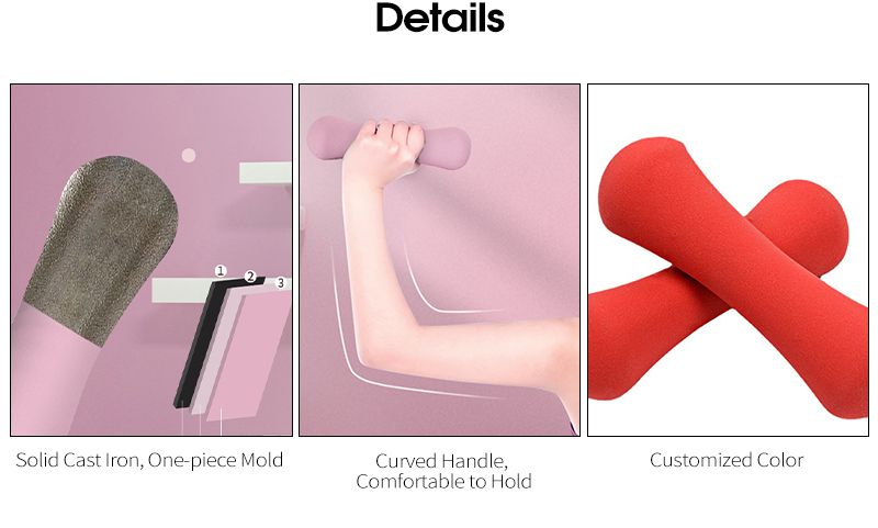 PVCコーティングされた色鋳鉄の骨の形状ダンベル女性のためのダンベル