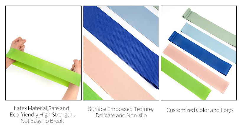 環境フレンドのエンボス加工されたラテックス抵抗バンド