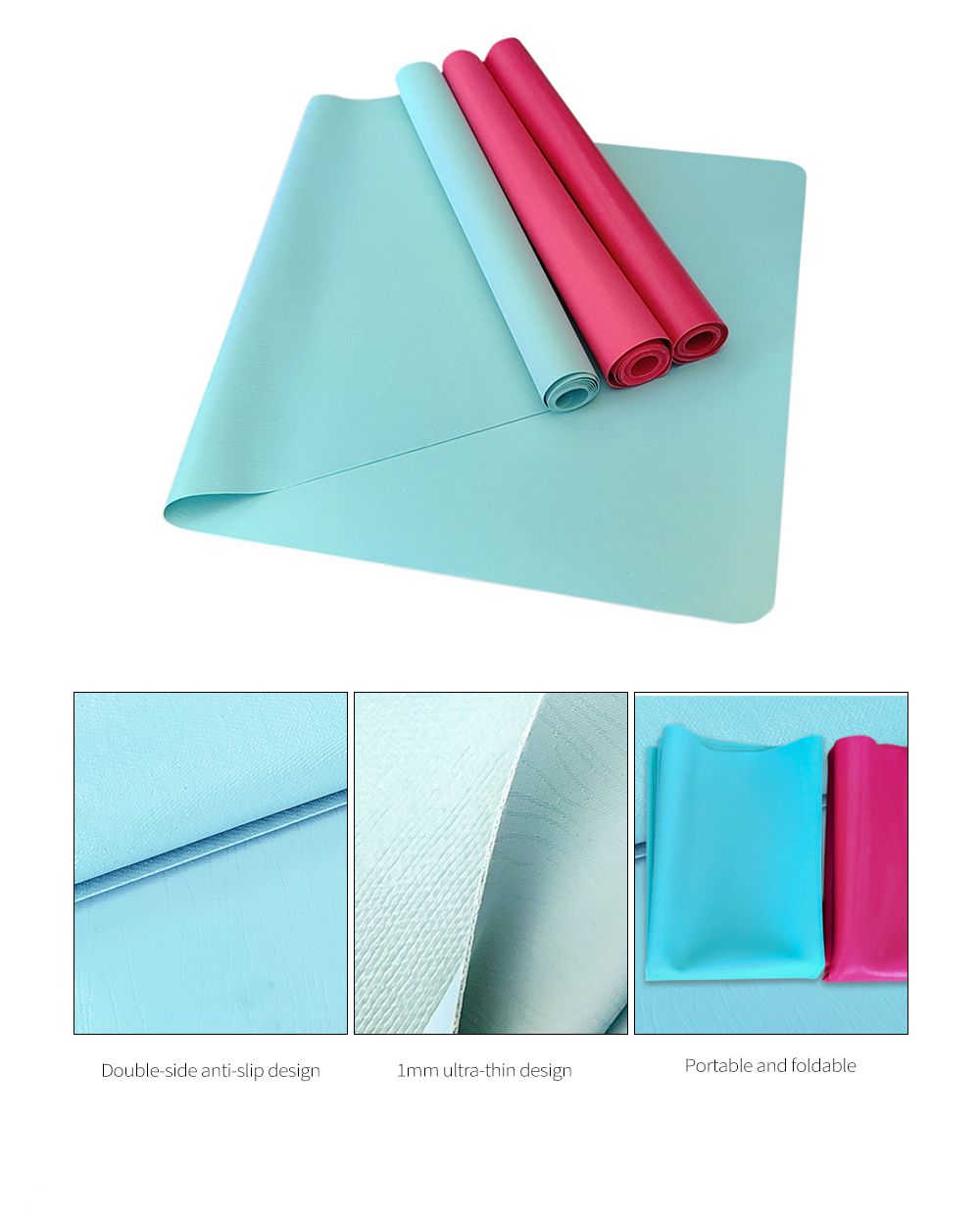 超薄い折りたたみ式ゴムヨガマット