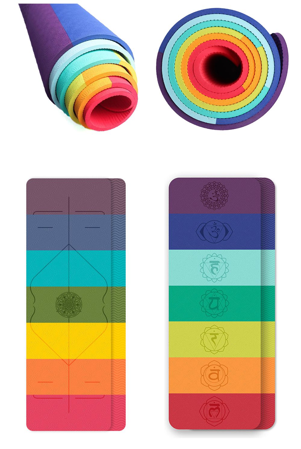 TPEカラーブロックヨガマット