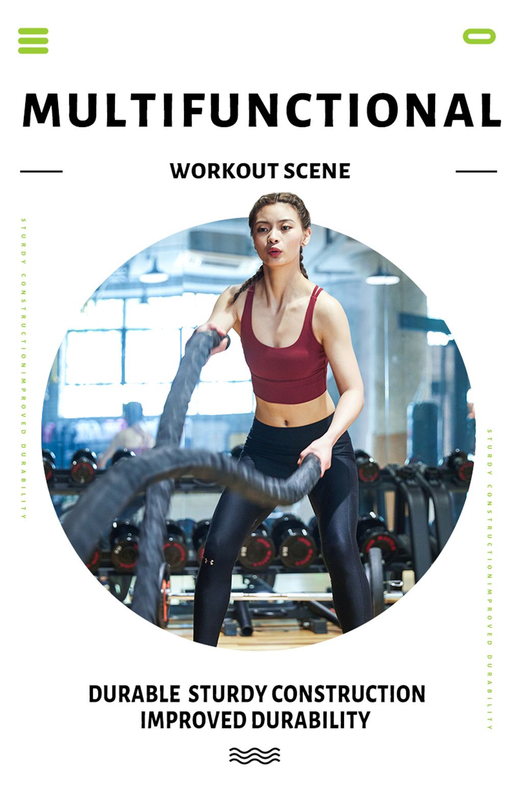 保護スリーブを使用したバトルロープトレーニング 保護スリーブを使用したバトルロープトレーニング