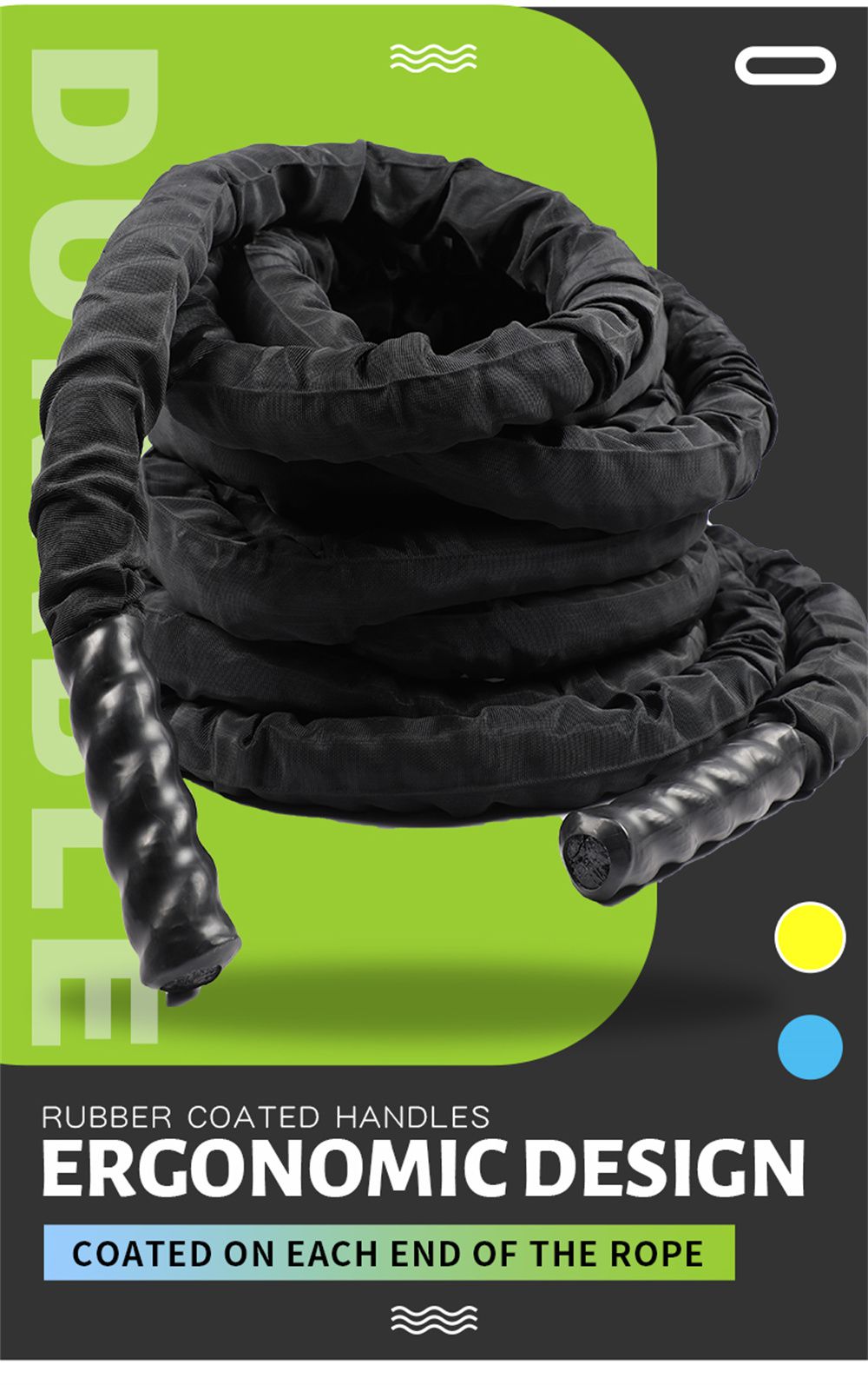 保護スリーブを使用したバトルロープトレーニング 保護スリーブを使用したバトルロープトレーニング