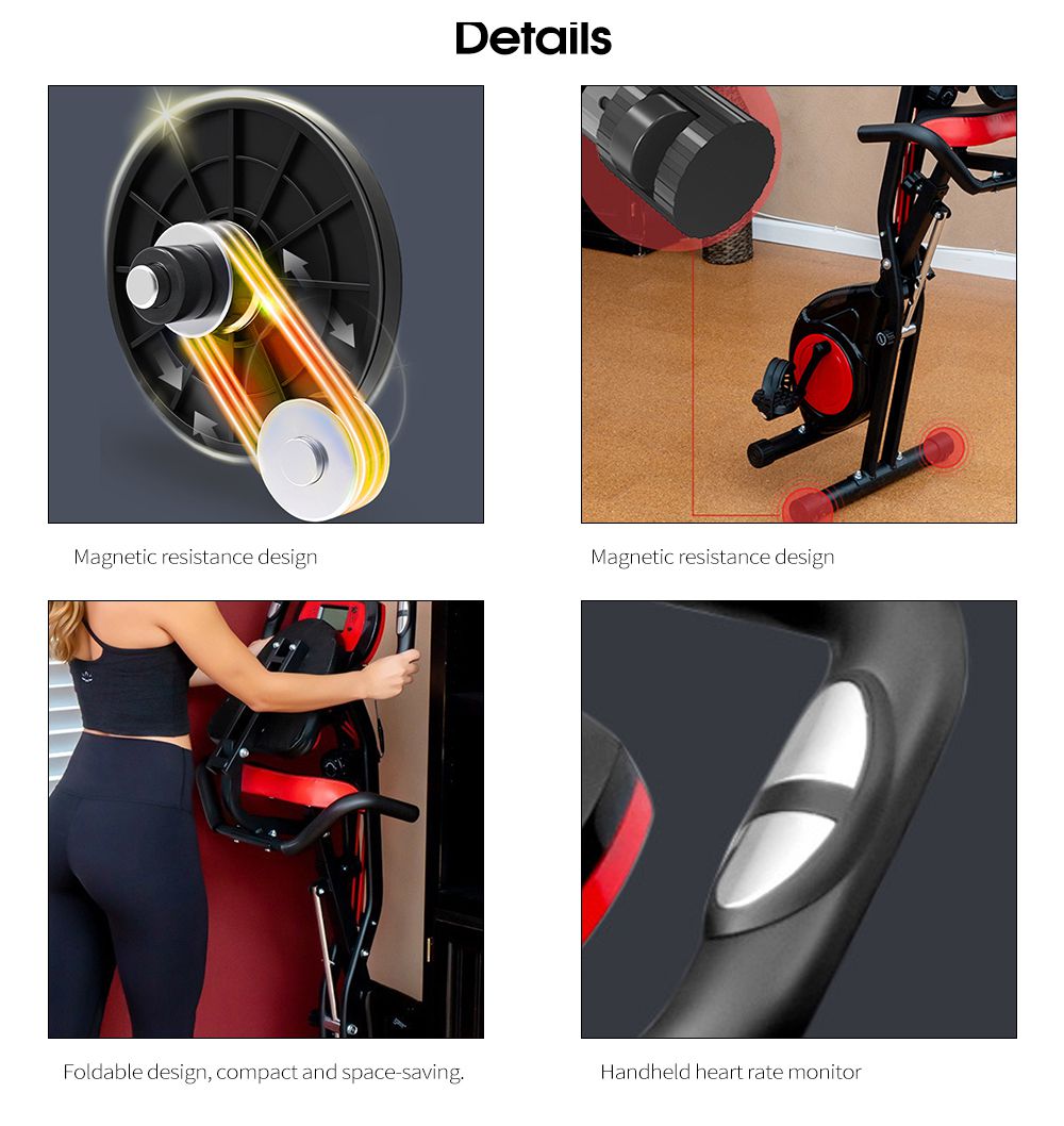 スペース保存折りたたみ式エクササイズバイク