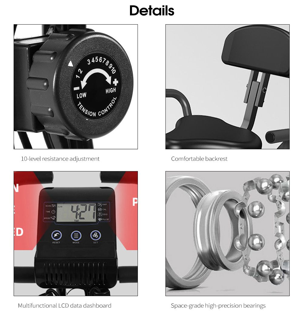 有酸素運動用の折りたたみ可能なエクササイズバイク