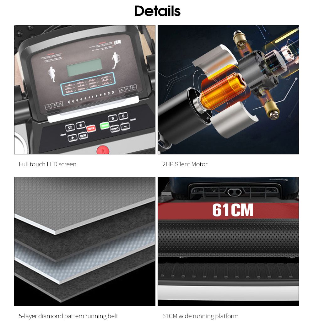 コマーシャルホーム使用フィットネス電動電気トレッドミルマシンスポーツ用品傾斜トレッドミル