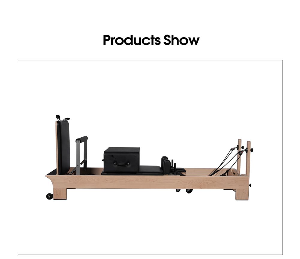 ボディトレーニングコアベッドメープルウッドピラティスリフォーマーマシン内部フットレスト