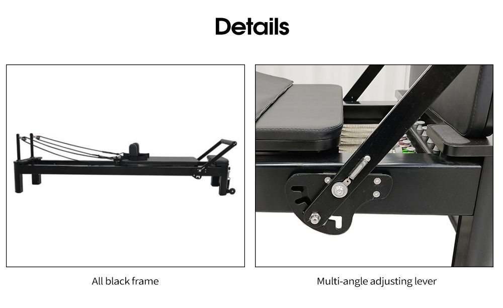 卓越したブラック ピラティス リフォーマー マシン アルミニウム