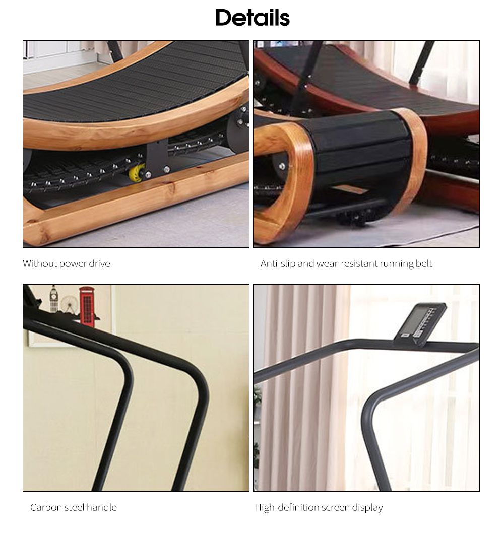 非電気木製のランニング木材曲線機械的トレッドミル