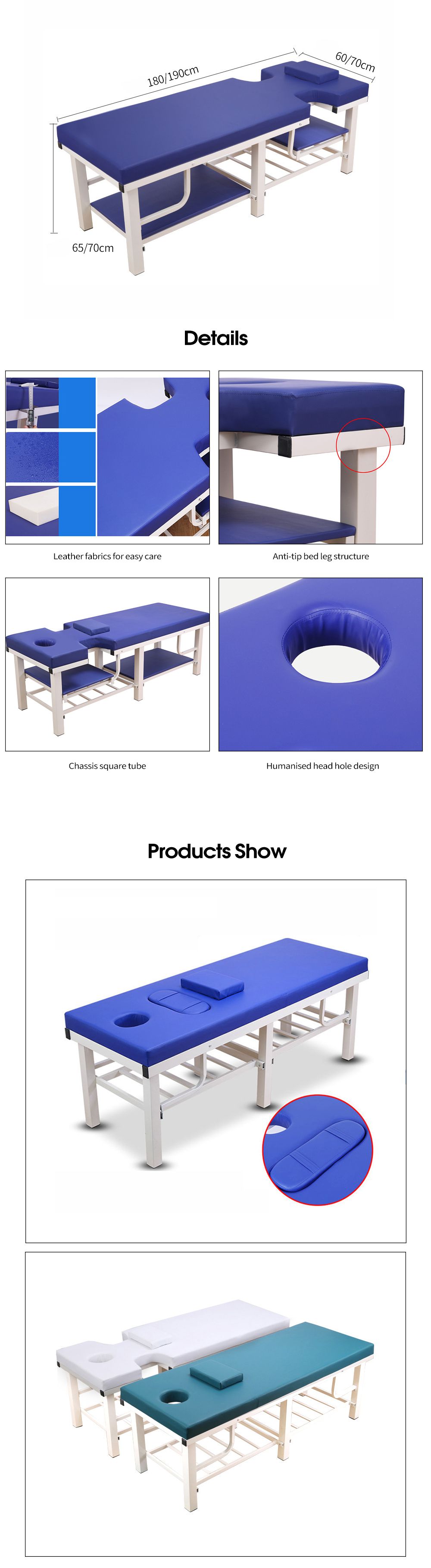 呼吸した顔の穴のある静止マッサージテーブル