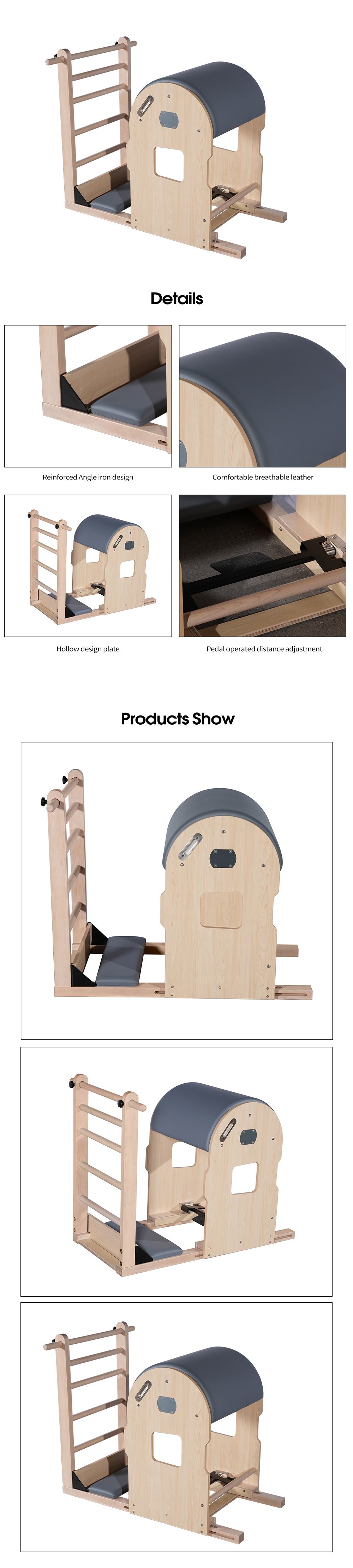 メープルフィート調整ピラティスラダーバレル