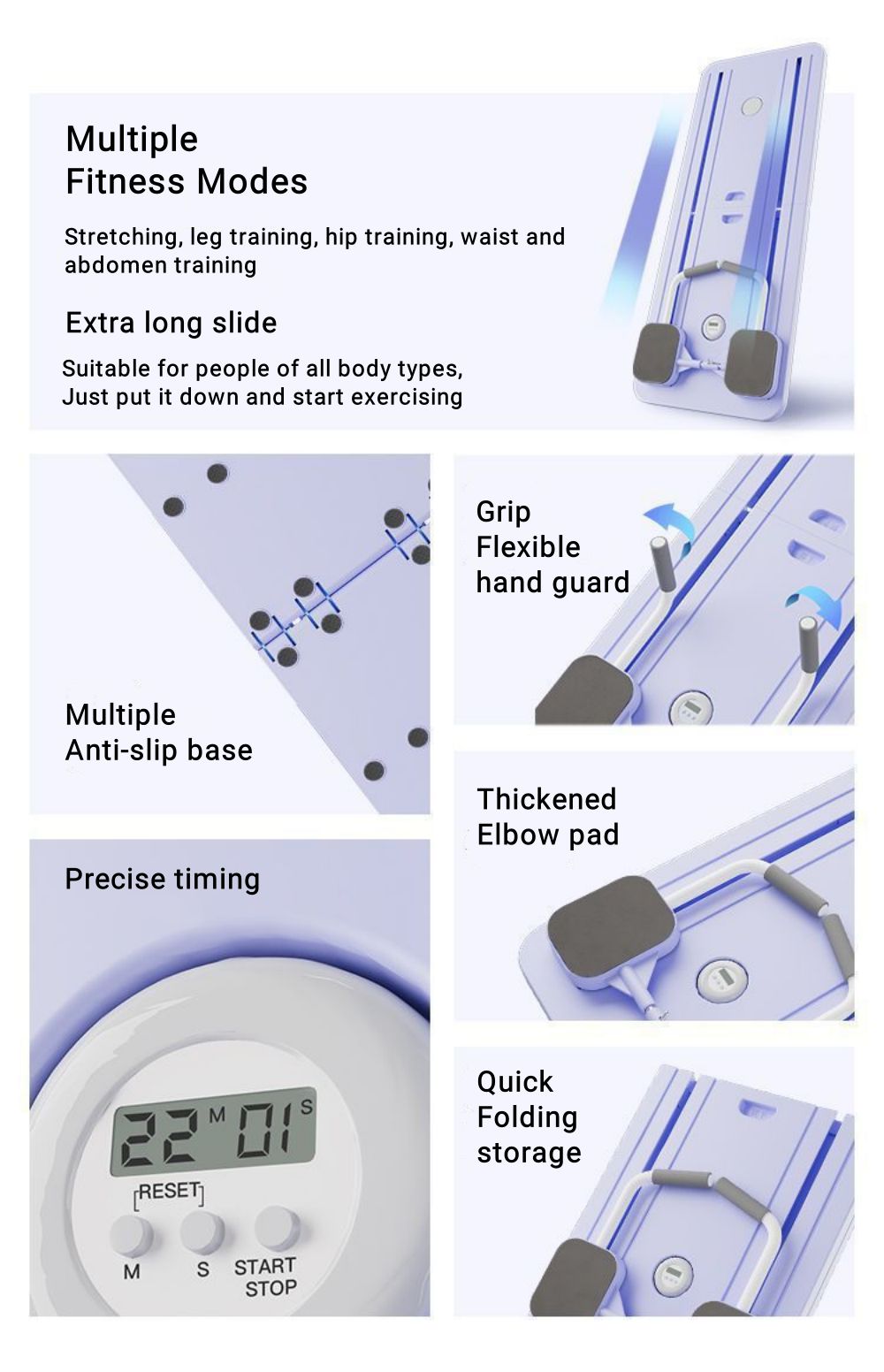 5-in-1多機能折りたたみ式ピラティス腹部ボード