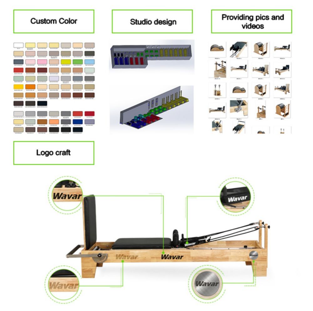調整可能な高さメープル改革剤ウッドピラティスマシン