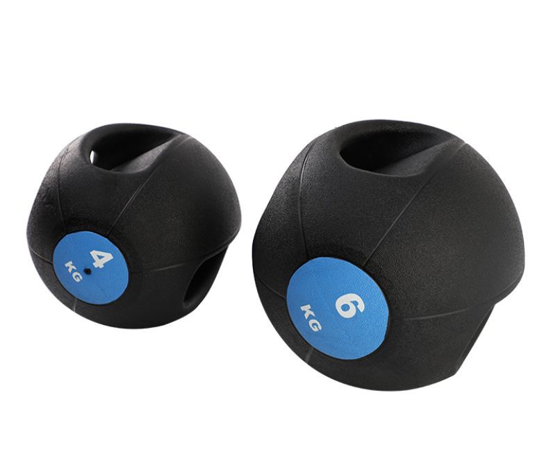 デュアルグリップ付きの頑丈なゴム製のメディシンボール