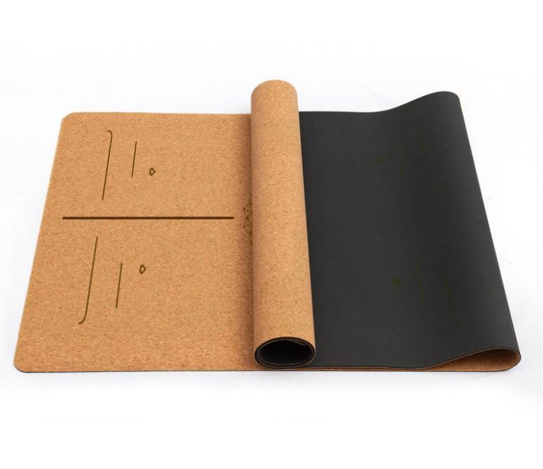 レーザーアライメントラインを備えたコルクTPEヨガマット