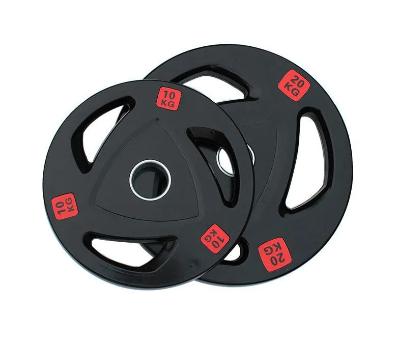 3つのグリップホールを備えた丸いバーベルウェイトプレート