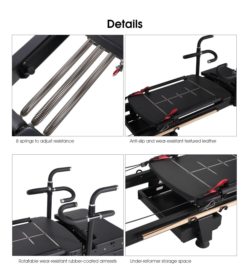 回転ハンドルを備えたピラティス改革機
